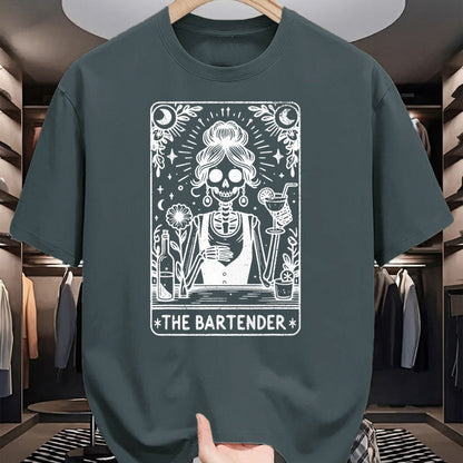 Best Thanksgiving Family Shirt , Funny Thanksgiving UnisexT-Shirt/Hoodie/Sweatshirt HLT00 - Bartender Tarot Card Skeleton Cocktail Witchy Vibes Alcohol T-Shirt