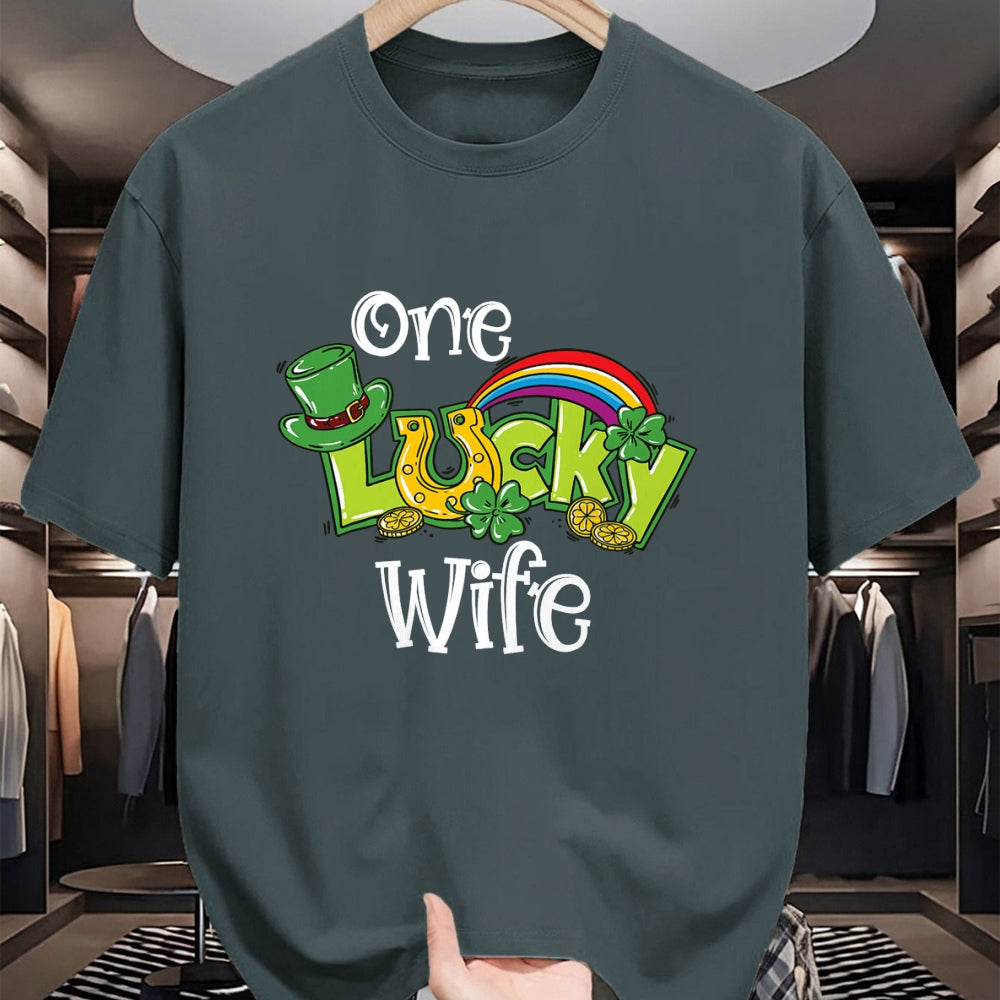 Best Wife Shirt, Wife and Husband Unisex T-Shirt/Hoodie/Sweatshirt HLT00 - Gift for wife T shirt, lucky wife   One Lucky Wife St Patricks Day Shirt One Lucky Wife T-Shirt (1)