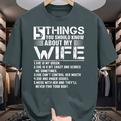 Best Wife Shirt, Wife and Husband Unisex T-Shirt/Hoodie/Sweatshirt HLT00 - 5 Things You Should Know About My Wife (On Back) husband T-Shirt