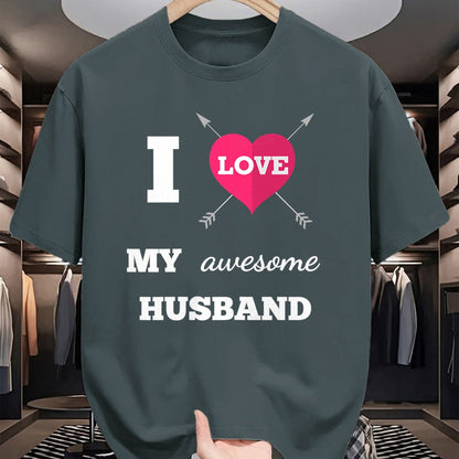 Best Wife Shirt, Wife and Husband Unisex T-Shirt/Hoodie/Sweatshirt HLT00 - I Love My Awesome Husband Shirt Heart & Arrow Cool Wife Tee T-Shirt (1)