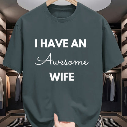 Best Wife Shirt, Wife and Husband Unisex T-Shirt/Hoodie/Sweatshirt HLT00 - I Have an Awesome Wife for Husband Gift Saying T-Shirt