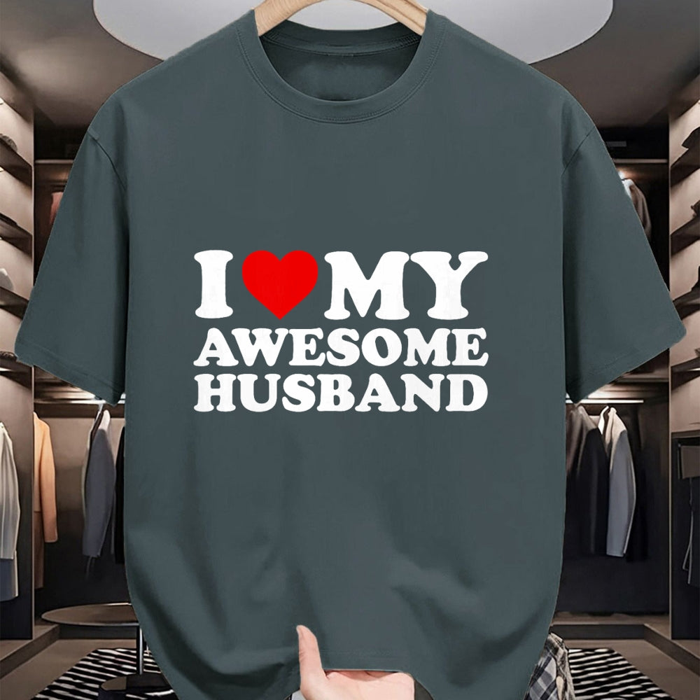 Best Wife Shirt, Wife and Husband Unisex T-Shirt/Hoodie/Sweatshirt HLT00 - I Love My Awesome Husband T-Shirt T-Shirt (1)