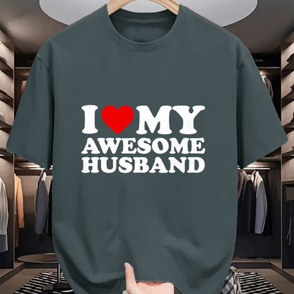 Best Wife Shirt, Wife and Husband Unisex T-Shirt/Hoodie/Sweatshirt HLT00 - I Love My Awesome Husband T-Shirt T-Shirt (1)