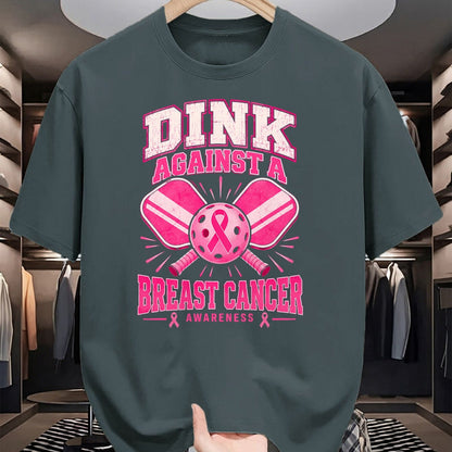 Funny Pickleball Shirt, Pickleball Lover Unisex T-Shirt/Hoodie/Sweatshirt HLT00 - Dink Against Breast Cancer Pickleball Awareness Supporter T-Shirt