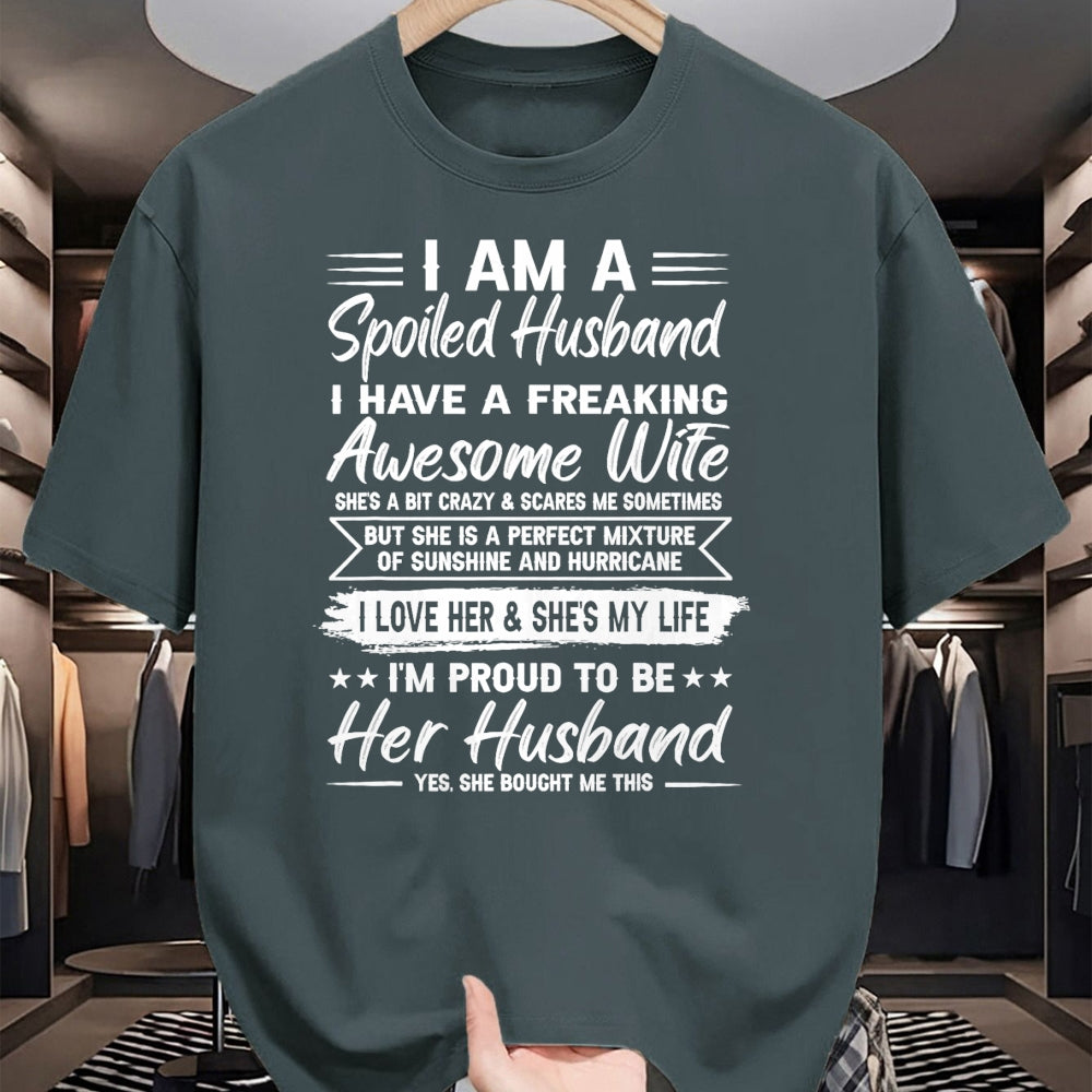 Best Wife Shirt, Wife and Husband Unisex T-Shirt/Hoodie/Sweatshirt HLT00 - I Am A Spoiled Husband I Have A Freaking Awesome Wife T-Shirt (3)