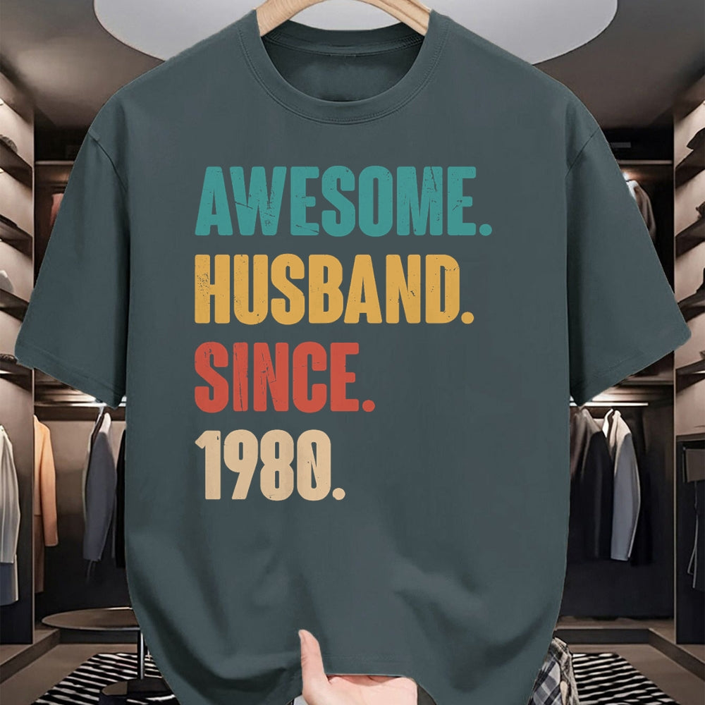 Best Wife Shirt, Wife and Husband Unisex T-Shirt/Hoodie/Sweatshirt HLT00 - Awesome Husband Since 1980 - 44th Wedding Anniversary Epic T-Shirt