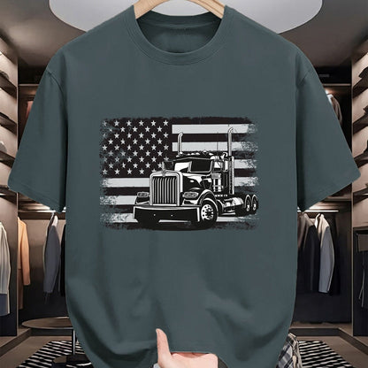 Best Truck Driver Life Shirt, Funny Trucker UnisexT-Shirt/Hoodie/Sweatshirt HLT00 - US American Flag Semi Truck Driver T-Shirt (5)