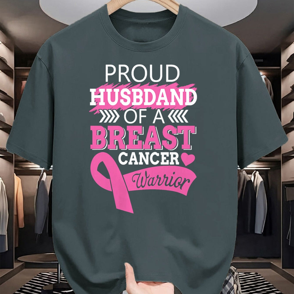 Best Wife Shirt, Wife and Husband Unisex T-Shirt/Hoodie/Sweatshirt HLT00 - Gift for wife T shirt, lucky wife   Proud Husband Of A Breast Cancer Warrior Support For My Wife T-S