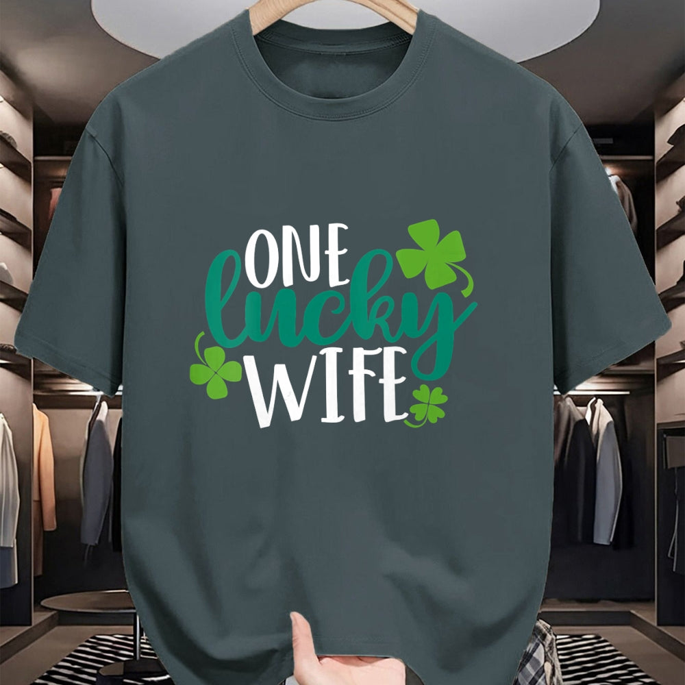 Best Wife Shirt, Wife and Husband Unisex T-Shirt/Hoodie/Sweatshirt HLT00 - Gift for wife T shirt, lucky wife   Womens One Lucky Wife Irish St Patricks Day Womens Girls Funny G