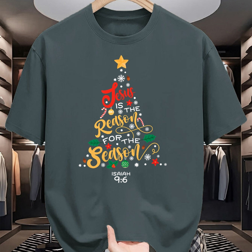 Christian Tee, Christian Faith Unisex T-Shirt/Hoodie/Sweatshirt HLT00 - Jesus Is The Reason For The Season Christian Christmas Tree T-Shirt