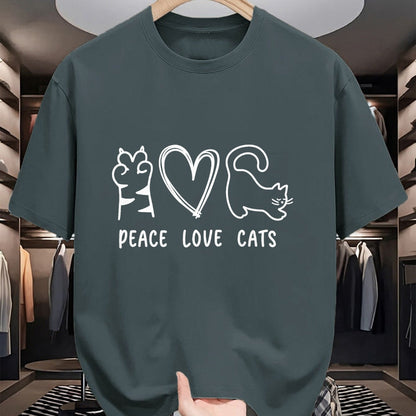 Cat Love Shirt, Funny Cat Lover Gift UnisexT-Shirt/Hoodie/Sweatshirt HLT00 - Peace Love Cats Design T-Shirt