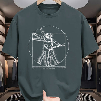 Guitar Lover Shirt, Funny Guitar UnisexT-Shirt/Hoodie/Sweatshirt HLT00 - Funny Guitar Player Da Vinci Vitruvian Man Musicians T-Shirt