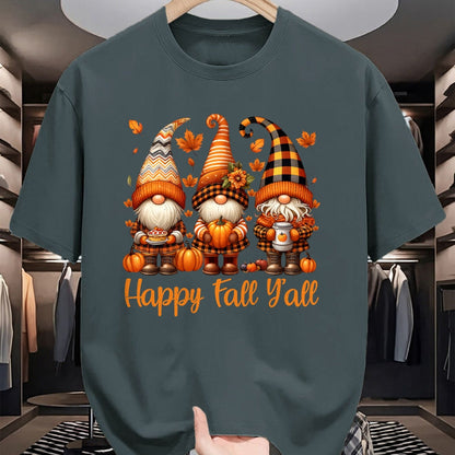 Best Thanksgiving Family Shirt , Funny Thanksgiving UnisexT-Shirt/Hoodie/Sweatshirt HLT00 - Happy Fall Y'all Gnome Pumpkin Autumn Thanksgiving Men Women T-Shirt
