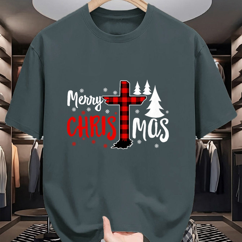Christian Tee, Christian Faith Unisex T-Shirt/Hoodie/Sweatshirt HLT00 - Merry Christmas Christians Buffalo Plaid T-Shirt