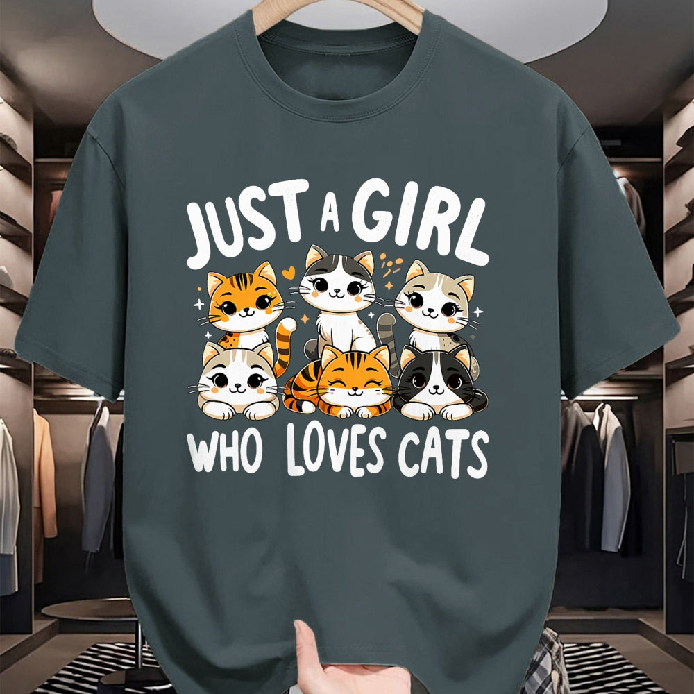 Cat Love Shirt, Funny Cat Lover Gift UnisexT-Shirt/Hoodie/Sweatshirt HLT00 - Cats Lover Just A Girl Who Loves Cat T-Shirt