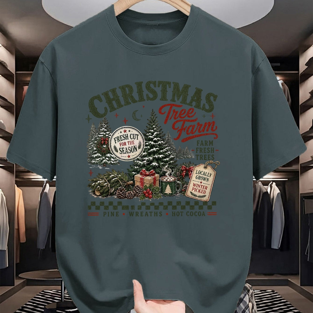 Best Farmer Life Shirt, Funny Farmer UnisexT-Shirt/Hoodie/Sweatshirt HLT00 - Retro Christmas Tree Farm Xmas Farmer T-Shirt
