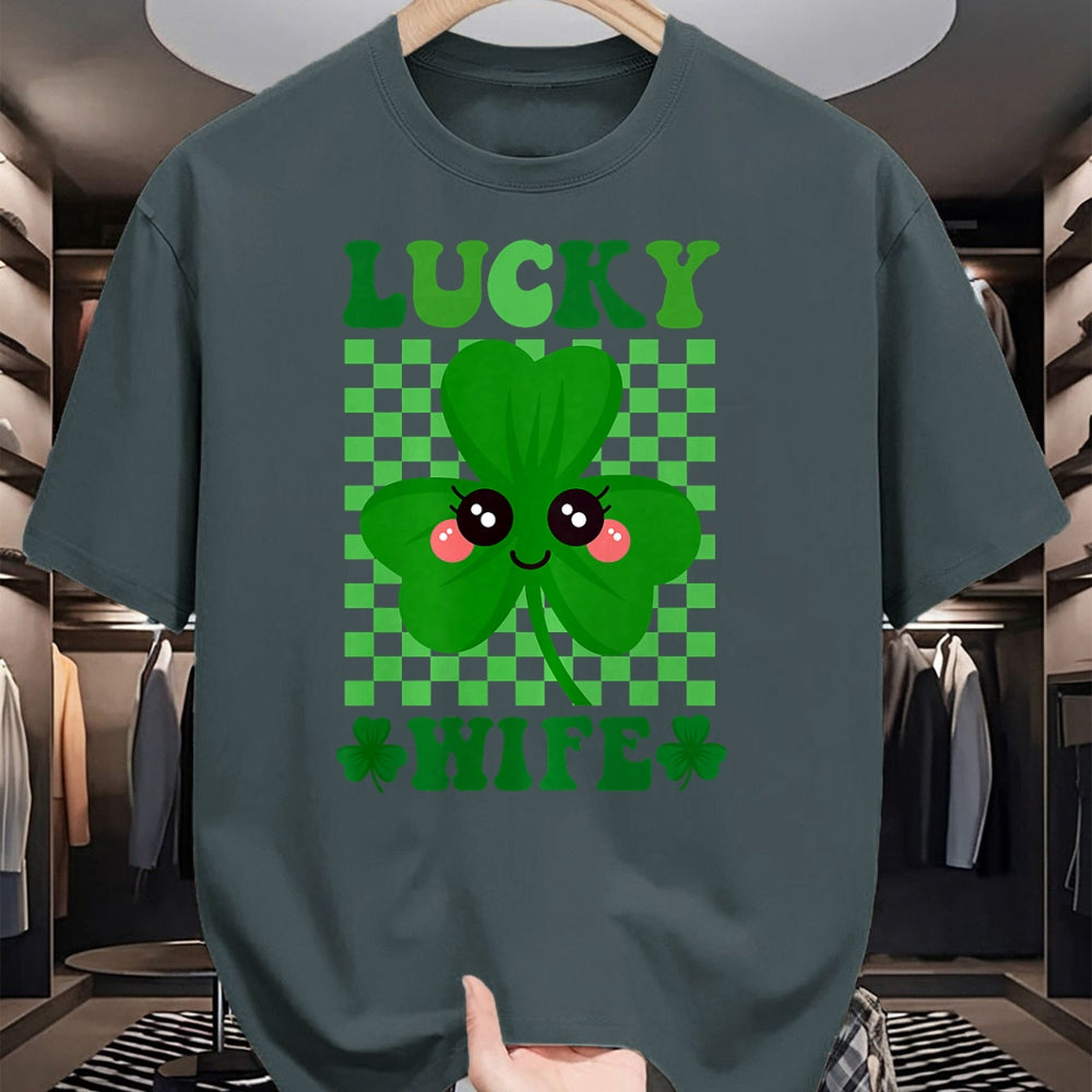 Best Wife Shirt, Wife and Husband Unisex T-Shirt/Hoodie/Sweatshirt HLT00 - Gift for wife T shirt, lucky wife   Womens Lucky Wife Rainbow St Patricks Day Lucky Wife Premium T-S