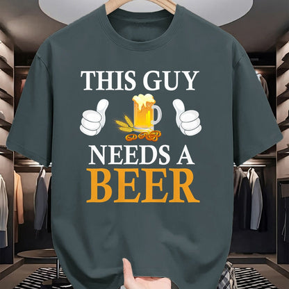 Best Wife Shirt, Wife and Husband Unisex T-Shirt/Hoodie/Sweatshirt HLT00 - This Guy Needs A Beer T-Shirt