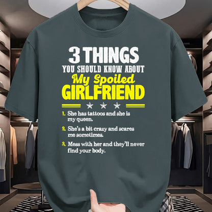 Best Wife Shirt, Wife and Husband Unisex T-Shirt/Hoodie/Sweatshirt HLT00 - 3 Things You Should Know About My Spoiled Girlfriend - Funny Premium T-Shirt