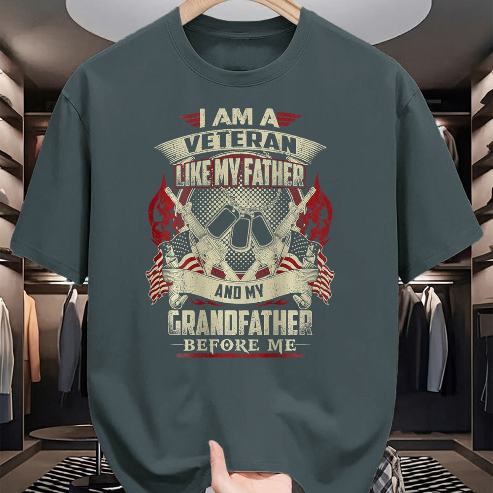 Gift for Dad Shirt, Funny Dad Unisex T-Shirt/Hoodie/Sweatshirt HLT00 – I_m A Veteran Like My Father Proud Army Grandfather T-Shirt