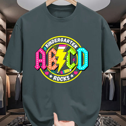 Best Student Shirt, Funny Back To School UnisexT-Shirt/Hoodie/Sweatshirt HLT00 - Kindergarten Rocks ABCD Back to School Funny Rock Teacher T-Shirt