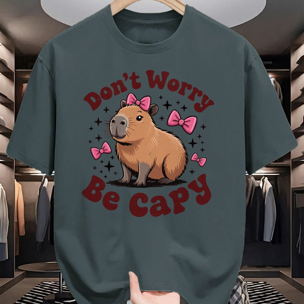 Cute Capybara Shirt, Funny Capybara Unisex T-Shirt/Hoodie/Sweatshirt HLT00 - Toddler Girl Capybara Birthday Gift Cute Don’t Worry Be Capy T-Shirt