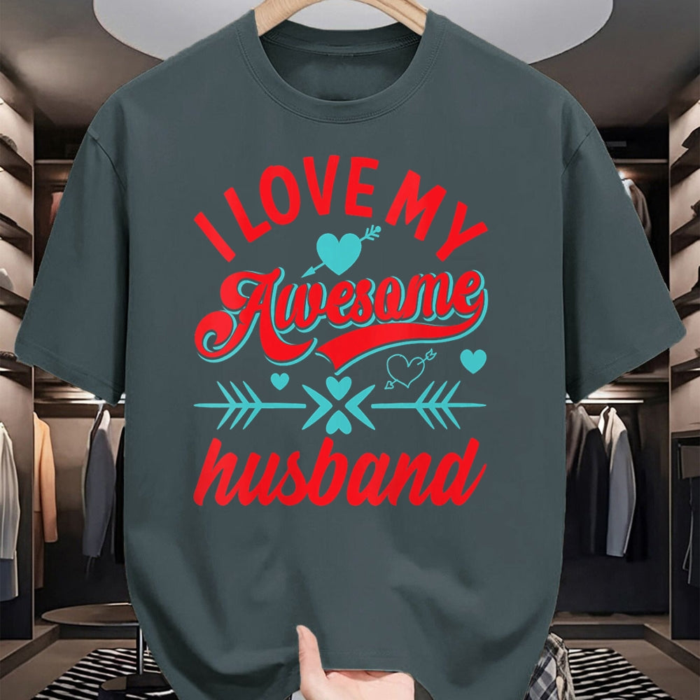 Best Wife Shirt, Wife and Husband Unisex T-Shirt/Hoodie/Sweatshirt HLT00 - Womens I Love My Awesome Husband Womens Husband Anniversary V-Neck T-Shirt