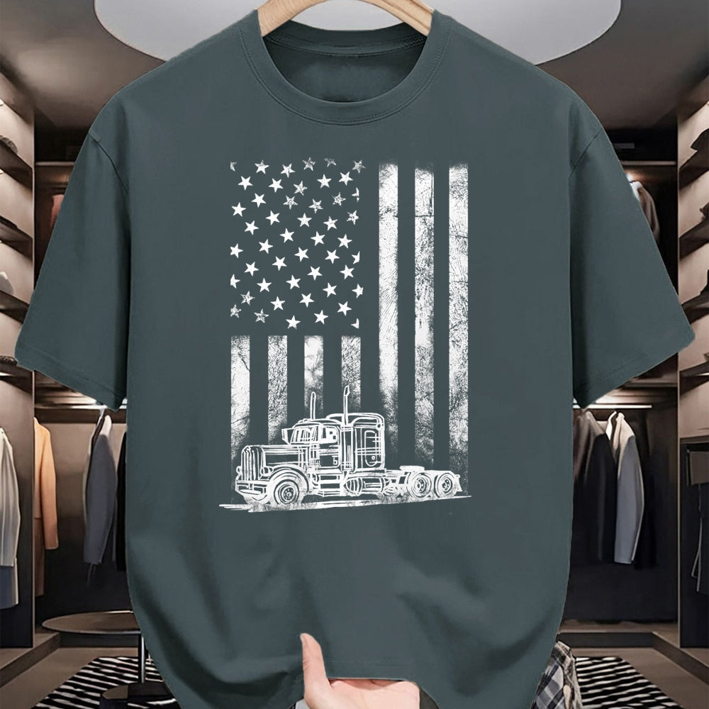 Best Truck Driver Life Shirt, Funny Trucker UnisexT-Shirt/Hoodie/Sweatshirt HLT00 - Truck Driver American Flag Trucker Vintage Men Women Gift T-Shirt Small