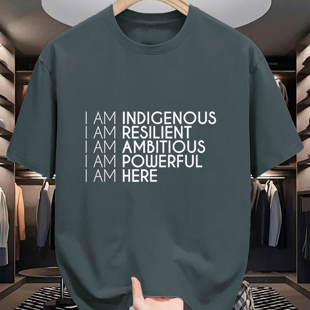 Native American T-Shirts, Vintage Native American Unisex T-Shirt/Hoodie/Sweatshirt HLT00 - Resilient Ambitious Powerful Here Native American Indigenous