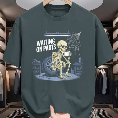 Best Mechanic Life Shirt, Funny Mechanic UnisexT-Shirt/Hoodie/Sweatshirt HLT00 - Funny Waiting On Parts Mechanic Skeleton Auto Repair Life T-Shirt (1)