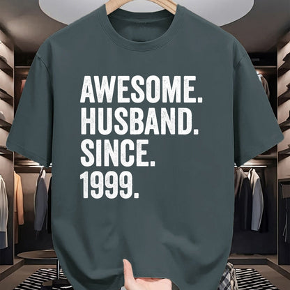 Best Wife Shirt, Wife and Husband Unisex T-Shirt/Hoodie/Sweatshirt HLT00 - Awesome Husband Since 1999 25th wedding anniversary 25 years T-Shirt