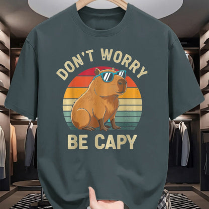 Cute Capybara Shirt, Funny Capybara Unisex T-Shirt/Hoodie/Sweatshirt HLT00 - Dont Worry Be Capy Capybara T-Shirt, Women, Purple, X-Small
