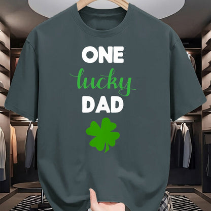 Gift for Dad Shirt, Funny Dad Unisex T-Shirt/Hoodie/Sweatshirt HLT00 – One Lucky Dad Matching Family St. Patrick_s Day T-Shirt