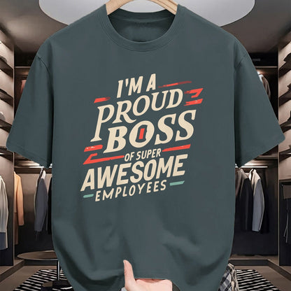 Best Wife Shirt, Wife and Husband Unisex T-Shirt/Hoodie/Sweatshirt HLT00 - I'm A Proud Boss Of Super Awesome Employees Funny Head Man T-Shirt