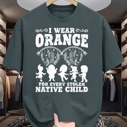 Native American T-Shirts, Vintage Native American Unisex T-Shirt/Hoodie/Sweatshirt HLT00 - Indian Pride Native American Orange For Native Child