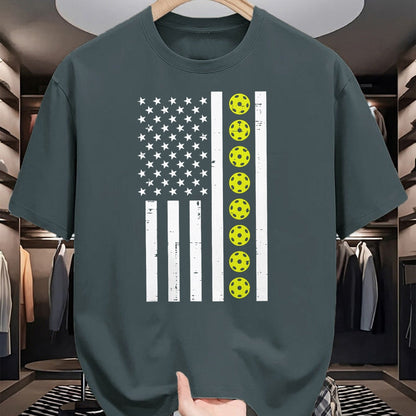 Funny Pickleball Shirt, Pickleball Lover Unisex T-Shirt/Hoodie/Sweatshirt HLT00 - Pickle Ball US Flag Pickleball Patriotic Men Women Kids Boys T-Shirt