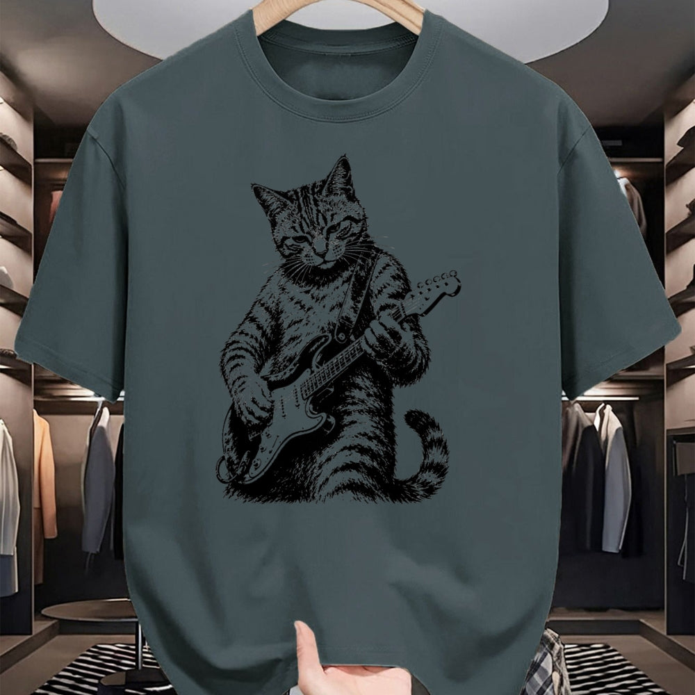 Guitar Lover Shirt, Funny Guitar UnisexT-Shirt/Hoodie/Sweatshirt HLT00 - Cat Playing Guitar Rock n Roll Guitar Player Kitten T-Shirt