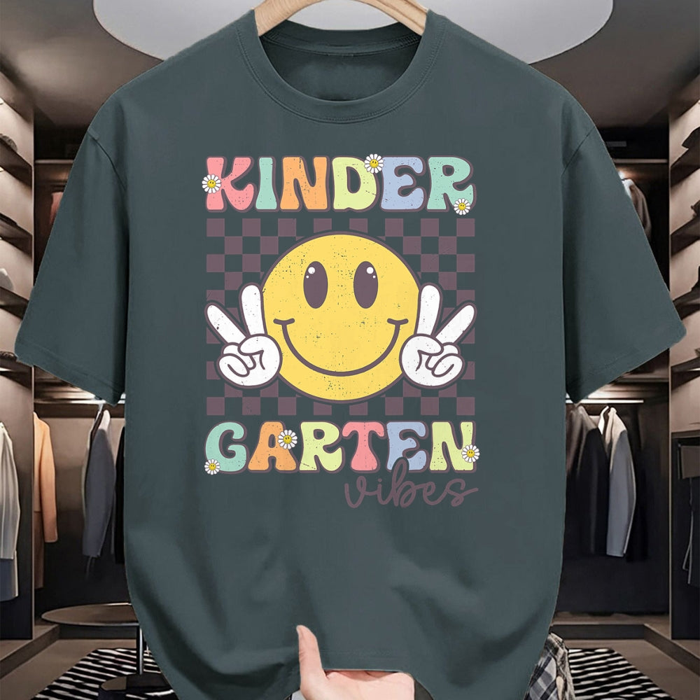 Best Student Shirt, Funny Back To School UnisexT-Shirt/Hoodie/Sweatshirt HLT00 - Kindergarten Vibes Smile Face Back to School Teachers Kids T-Shirt