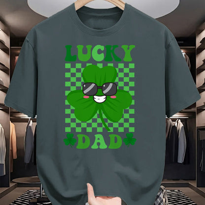 Gift for Dad Shirt, Funny Dad Unisex T-Shirt/Hoodie/Sweatshirt HLT00 – Lucky Dad Rainbow St Patricks Day Lucky Dad T-Shirt