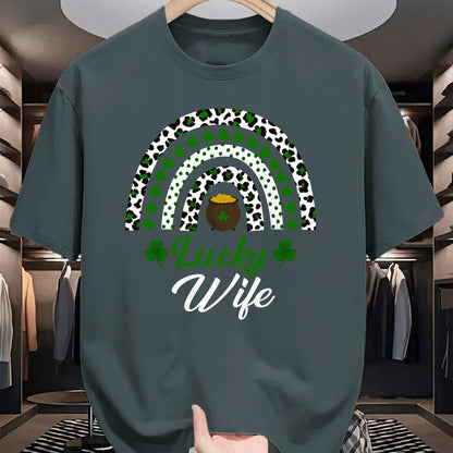 Best Wife Shirt, Wife and Husband Unisex T-Shirt/Hoodie/Sweatshirt HLT00 - Gift for wife T shirt, lucky wife   Lucky Wife Rainbow St Patricks Day Lucky Wife Long Sleeve T-Shir (3)