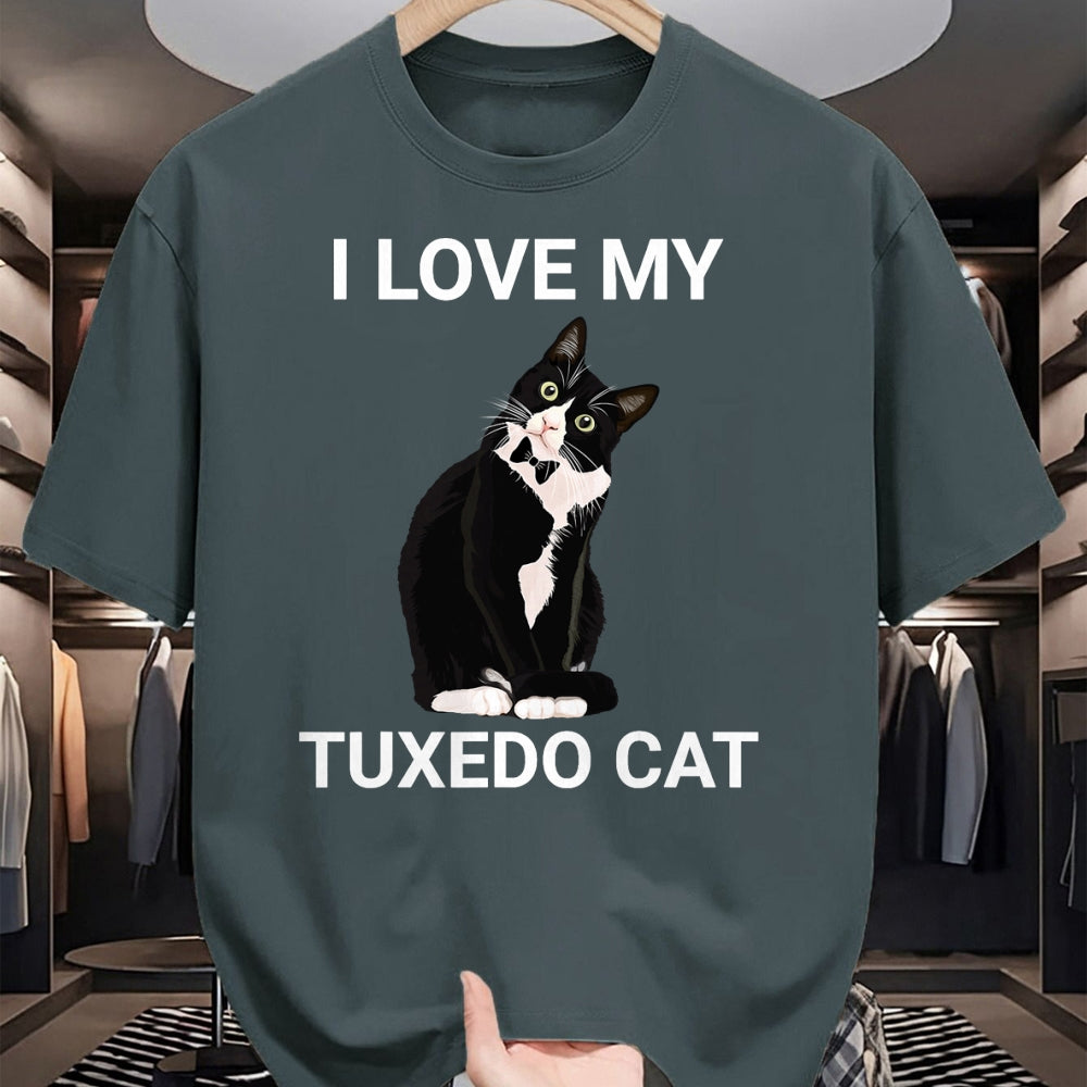 Cat Love Shirt, Funny Cat Lover Gift UnisexT-Shirt/Hoodie/Sweatshirt HLT00 - I Love My Tuxedo Cat, for Tuxedo Cat Lover, Funny Tuxedo Cat T-Shirt (1)