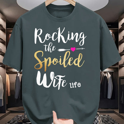 Best Wife Shirt, Wife and Husband Unisex T-Shirt/Hoodie/Sweatshirt HLT00 - Gift for wife T shirt, spoiled wife   Rocking The Spoiled Wife Life - Girlfriend Fiancee Wife Sweats