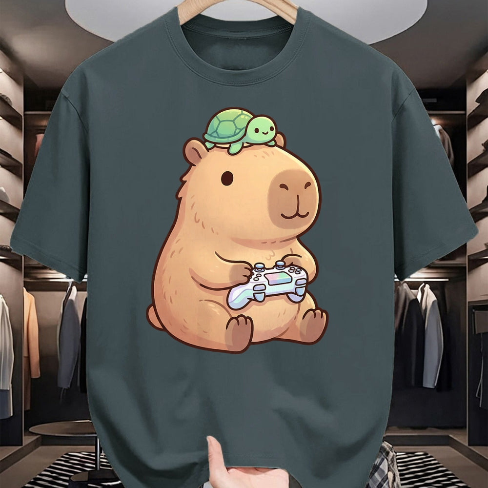 Cute Capybara Shirt, Funny Capybara Unisex T-Shirt/Hoodie/Sweatshirt HLT00 - Cute Capybara Anime Gamer Turtle Funny Graphic Kawaii T-Shirt