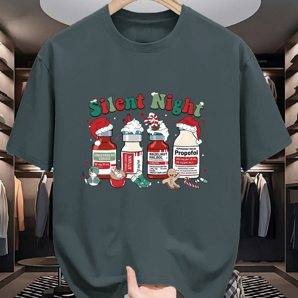 Funny Nurse Shirt, Nurse Unisex T-Shirt/Hoodie/Sweatshirt HLT00 - Retro Propofol Silent Night ICU Nurses Funny Merry Christmas T-Shirt