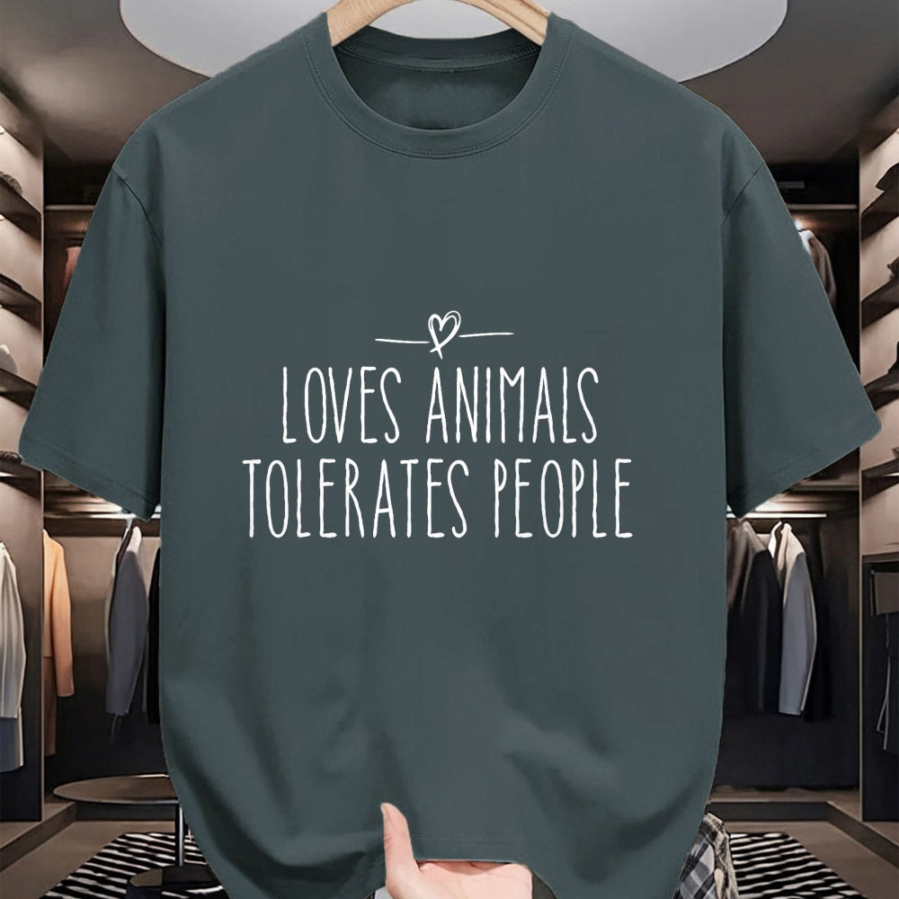 Cat Love Shirt, Funny Cat Lover Gift UnisexT-Shirt/Hoodie/Sweatshirt HLT00 - loves animals tolerates people quote Cat Lover & Dog Love T-Shirt (1)