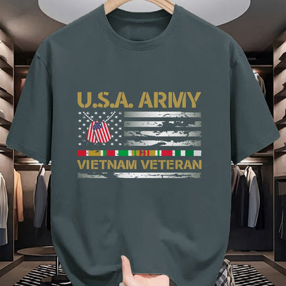 Proud Veteran Shirt, Funny Veteran UnisexT-Shirt/Hoodie/Sweatshirt HLT00 - USA Army Vietnam Veteran USA Flag Veteran Vietnam Army Long Sleeve T-Shirt