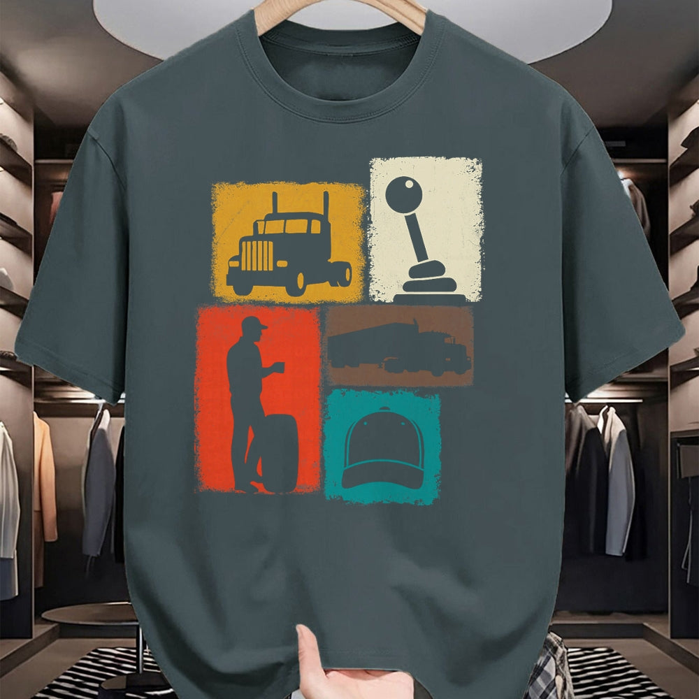 Best Truck Driver Life Shirt, Funny Trucker UnisexT-Shirt/Hoodie/Sweatshirt HLT00 - Trucker Vintage Collage Trucking Men Truck Driver T-Shirt