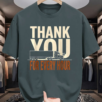 Best Truck Driver Life Shirt, Funny Trucker UnisexT-Shirt/Hoodie/Sweatshirt HLT00 - Thank You For Every Hour Truck Driver Appreciation Gift T-Shirt, Women, Black, Large