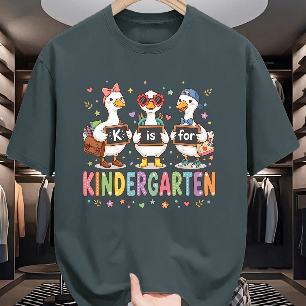 Best Student Shirt, Funny Back To School UnisexT-Shirt/Hoodie/Sweatshirt HLT00 - K is for Kindergarten Teacher Silly Goose Back to School T-Shirt