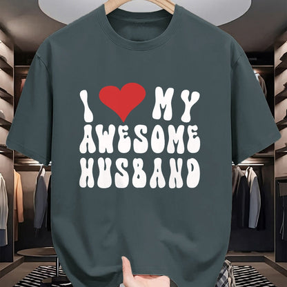 Best Wife Shirt, Wife and Husband Unisex T-Shirt/Hoodie/Sweatshirt HLT00 - I Love My Awesome Husband, Fun I Love My Husband T-Shirt